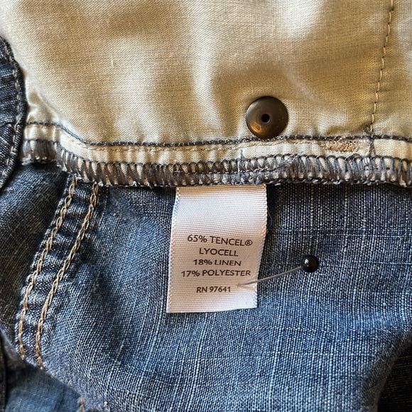 J Jill Chambray Cropped Pants Size 8 - Picture 5 of 5